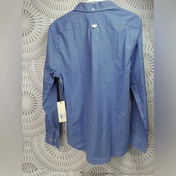 Five Four Men’s Long Sleeve Button Down Dress Shirt Blue/White‎ Check NWT Medium - Picture 4 of 7